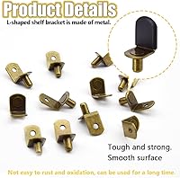 Vista 3 de 50 clavijas de soporte de estante con funda de goma para estantes de vidrio (bronce/L)