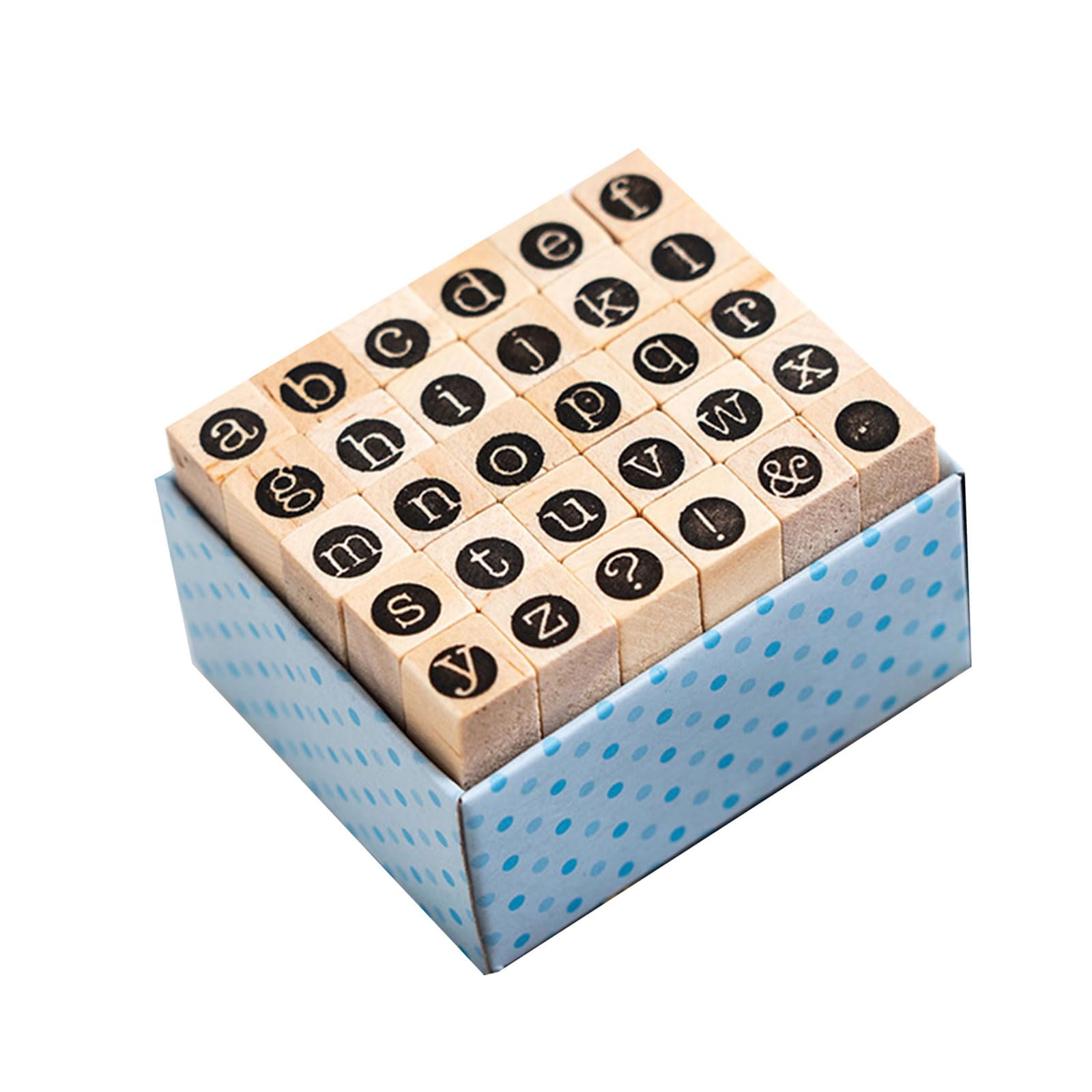 30Pcs Wood Craft Stamp Vintage Scrapbooking Letter Stamper for Card Making Scrapbooking Journal Planner Albu