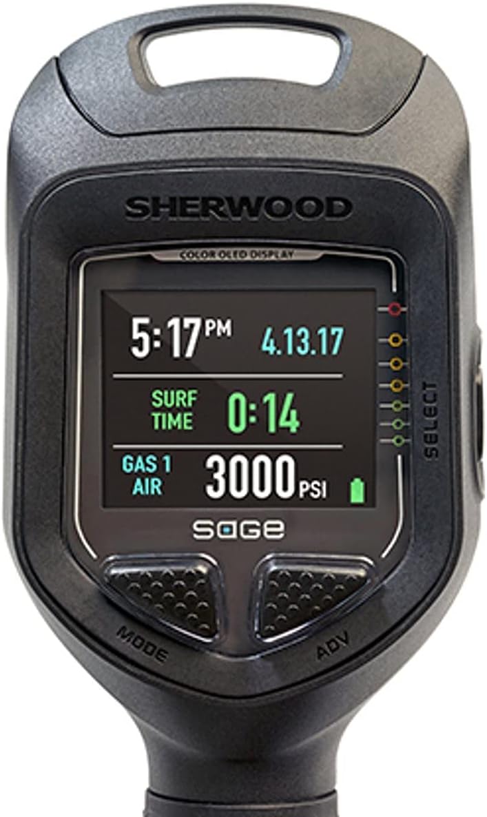 SHERWOOD SCUBASage OLED Color Screen Air Integrated Dive Computer with Bluetooth Integration