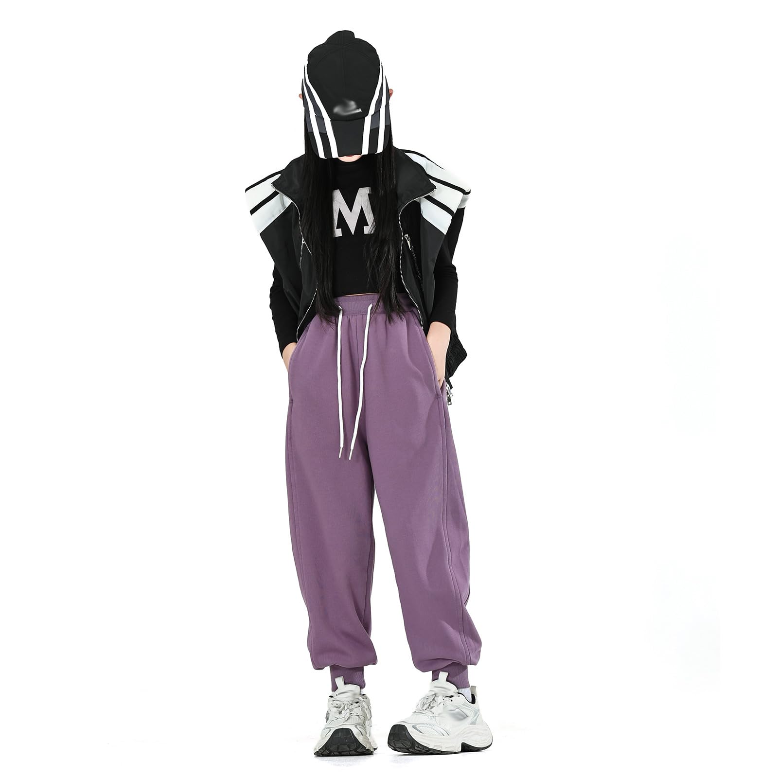 Girl's Lightweight Drawstring Sweatpants Jogger Pants with Pockets,360 Grams of Soft 100% Cotton Jogging Pants