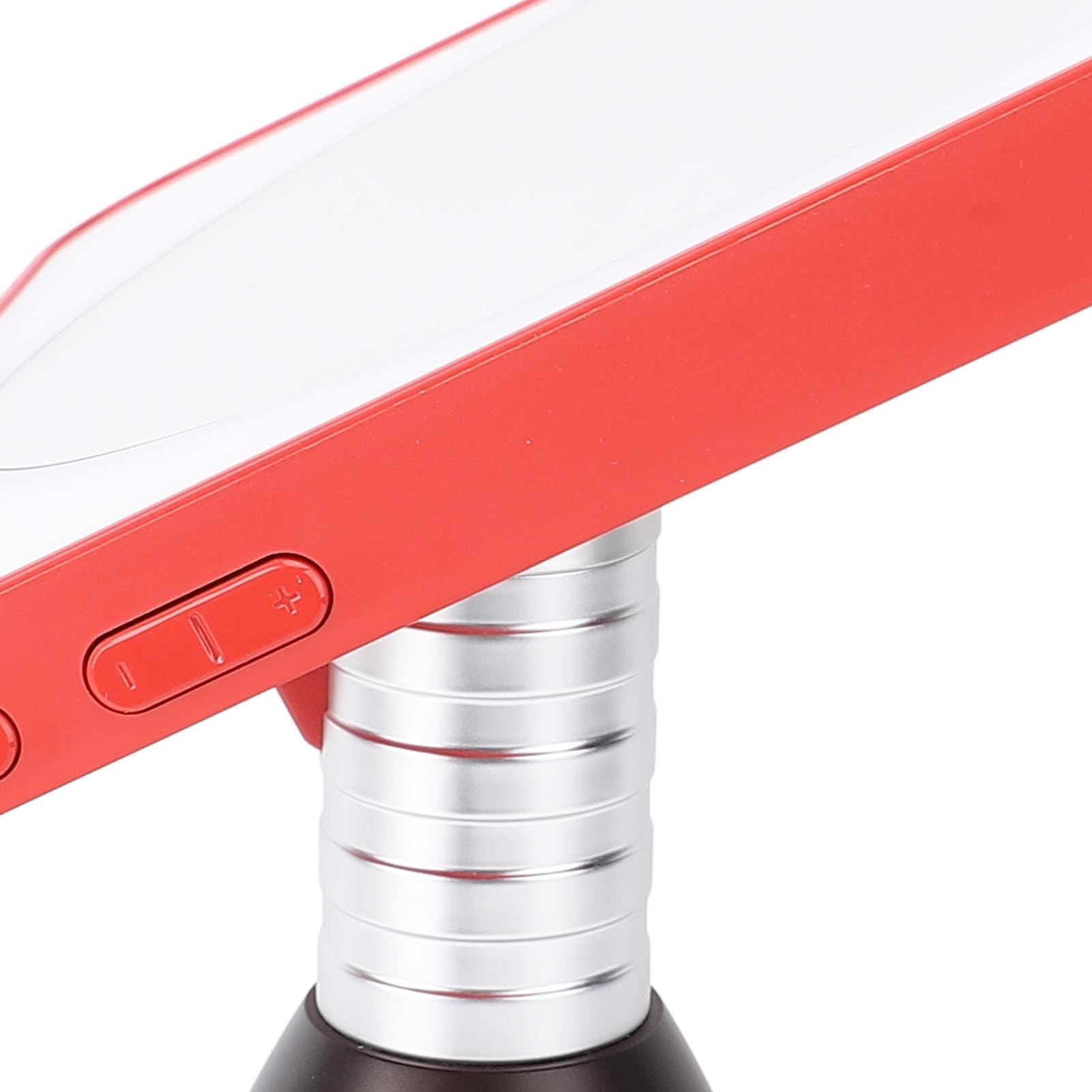 Dpofirs Przenośne lustro kosmetyczne na biurko z 3 diodami LED o temperaturze barwowej, regulowane pod kątem, lusterko do makijażu, do podróży, ABS/PC/PMMA (czerwono-czarne)