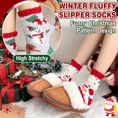 Image of ProEtrade Fuzzy Socks for Women Teen Girls Fluffy Christmas Cozy Slipper Cabin Soft Winter Warm Fleece Socks