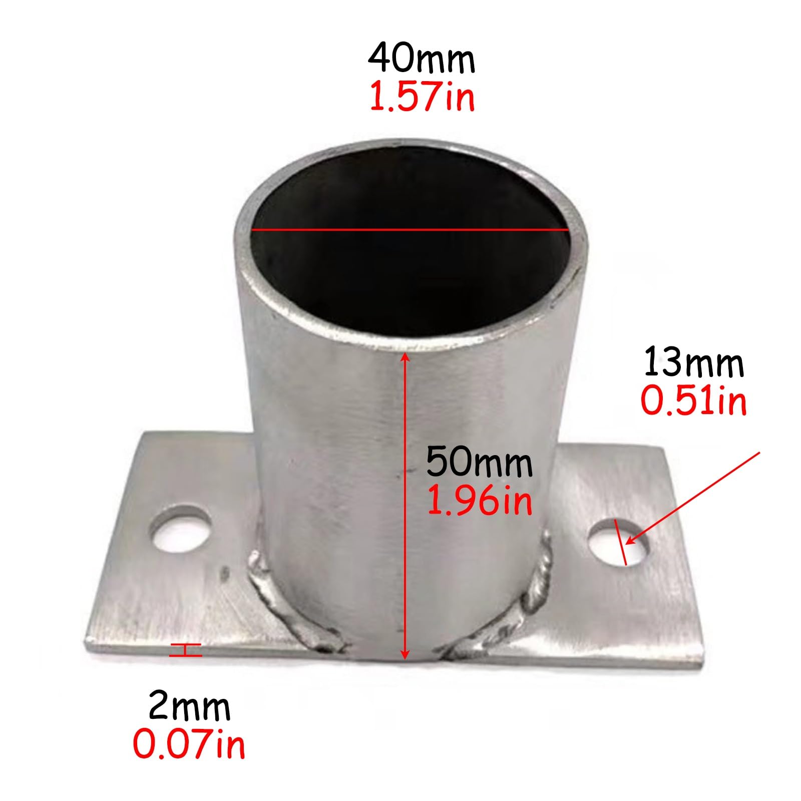 Soporte Base de anclaje para poste madera Base de anclaje para poste de buzón redondo, resistente protector de poste de cubierta de acero inoxidable 304 para montaje en cerca o porche, brida de piso p