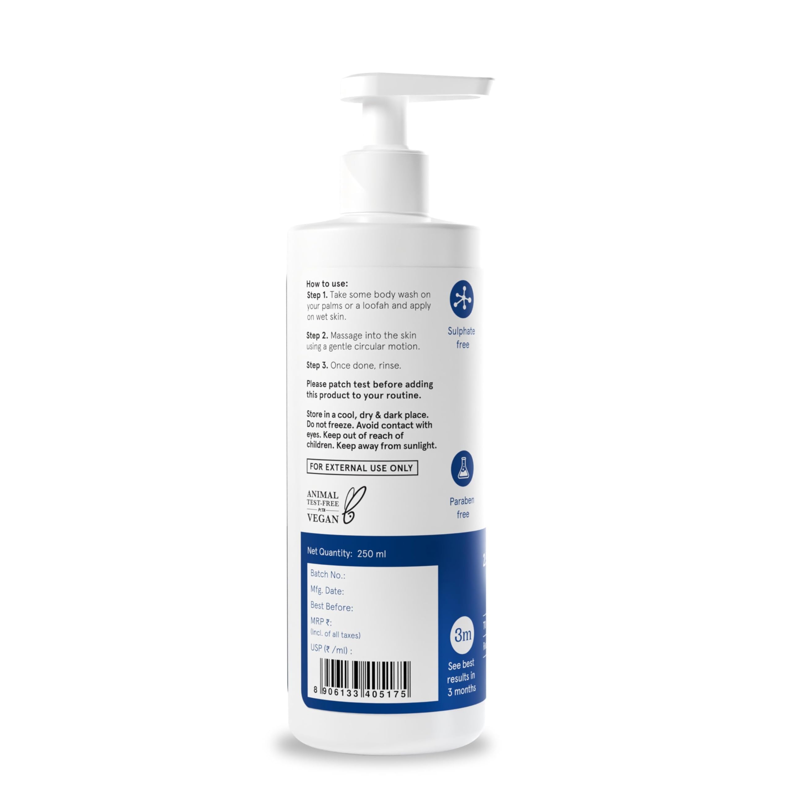 Be Bodywise 2.5% Benzoyl Peroxide Body Wash | Fights Severe Back & Body Acne | Kills Acne Bacteria, Unclogs Pores & Prevents Breakouts | With Aloe Vera & Glycerin | Dermatologist-Tested | 250ml — Amazon image 2
