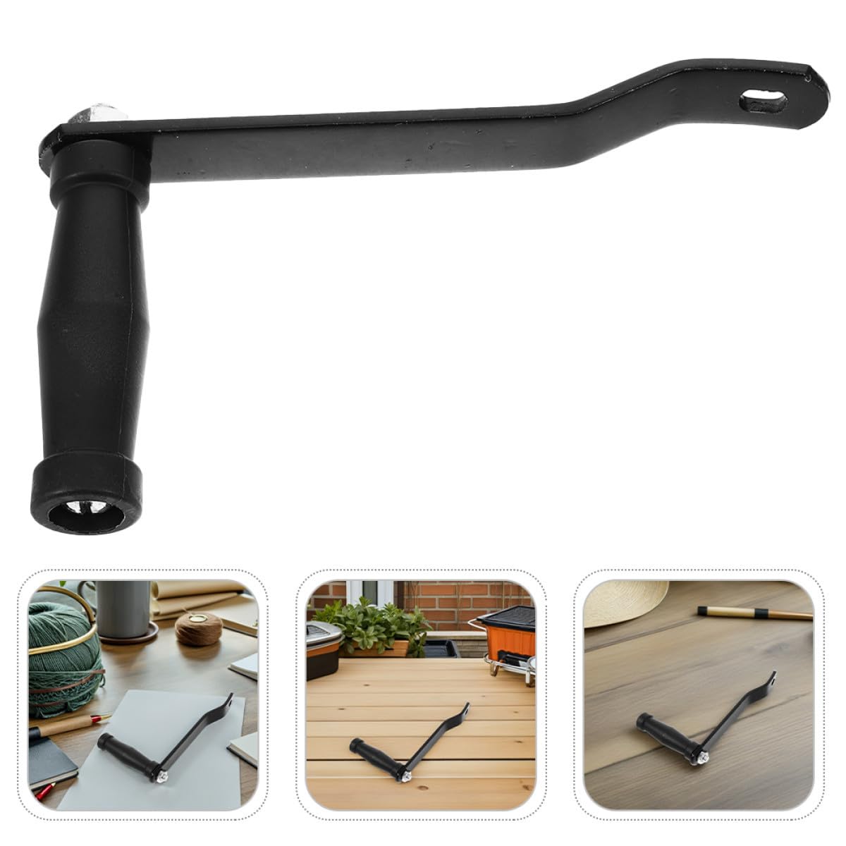 Yardenfun Lot de 2 Manivelles de Treuil Manuel en Fer Galvanisé, Poignée Ergonomique Noire pour Remorque Bateau, Treuil Manuel de Remplacement, Accessoires de Levage et Remorquage Marine