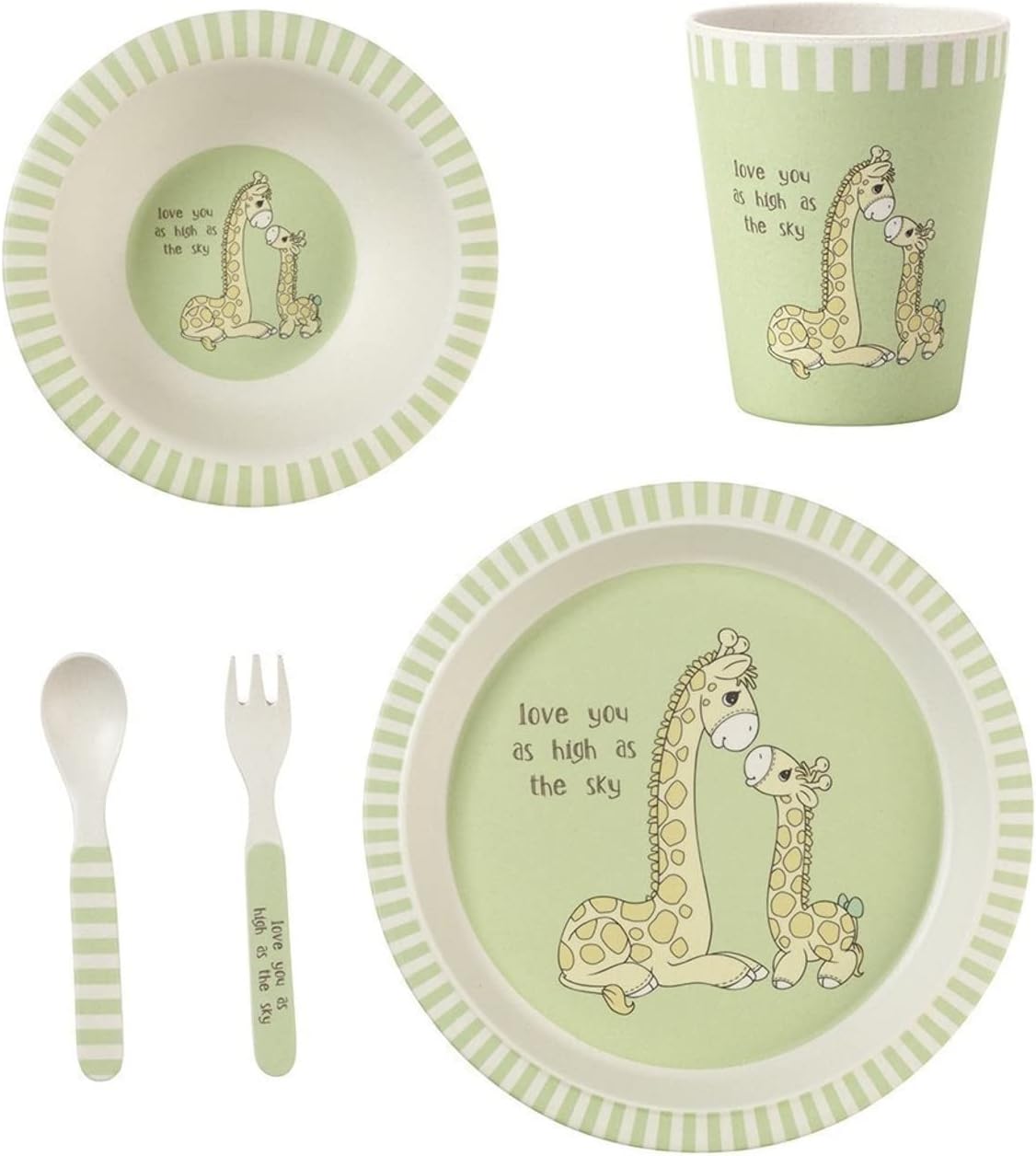 5-Piece Giraffe Mealtime Set, Bamboo