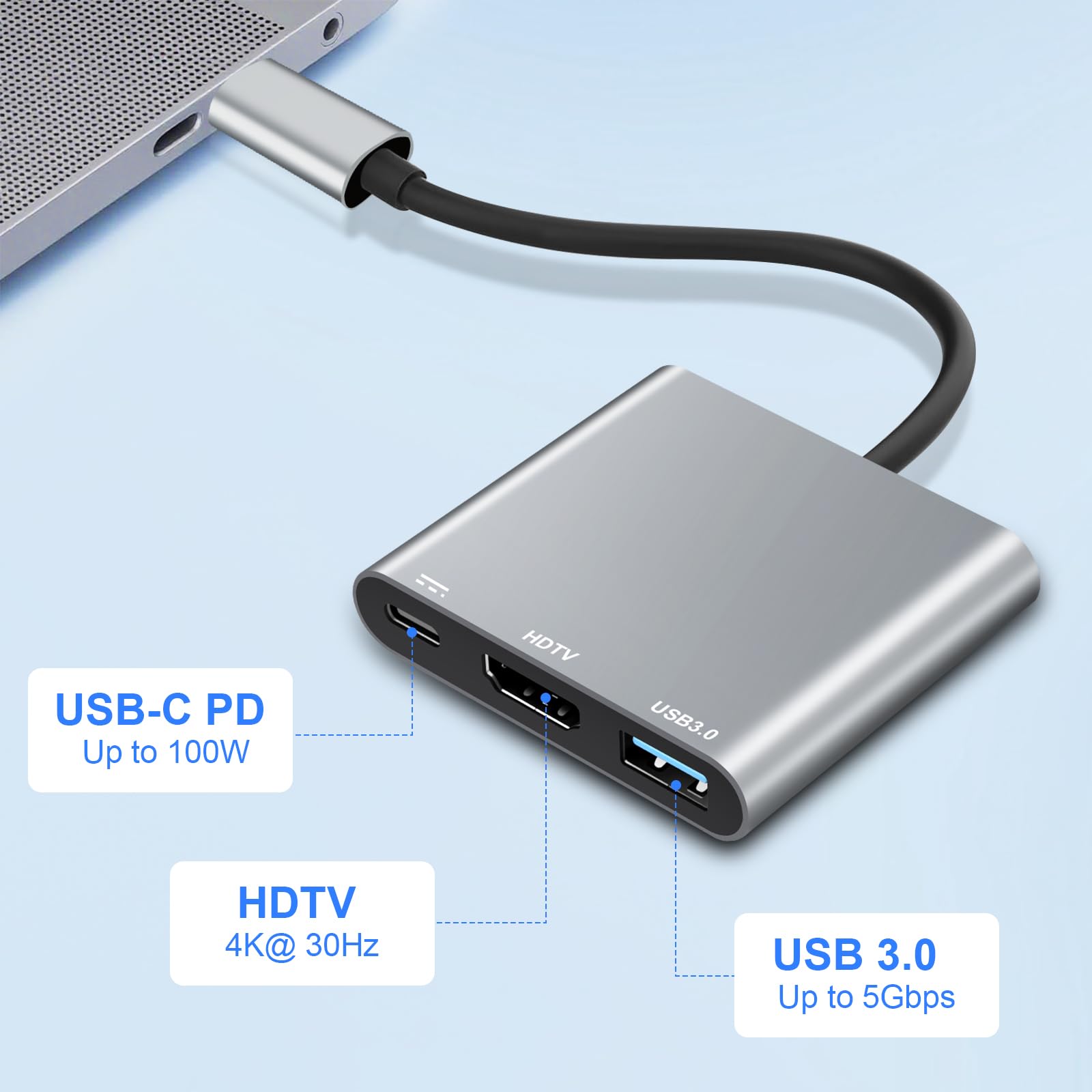 Sharelove Adattatore Da USB-C Femmina A HDMI Maschio - 4K 60Hz, Alluminio, Per Tablet, Laptop, Smartphone