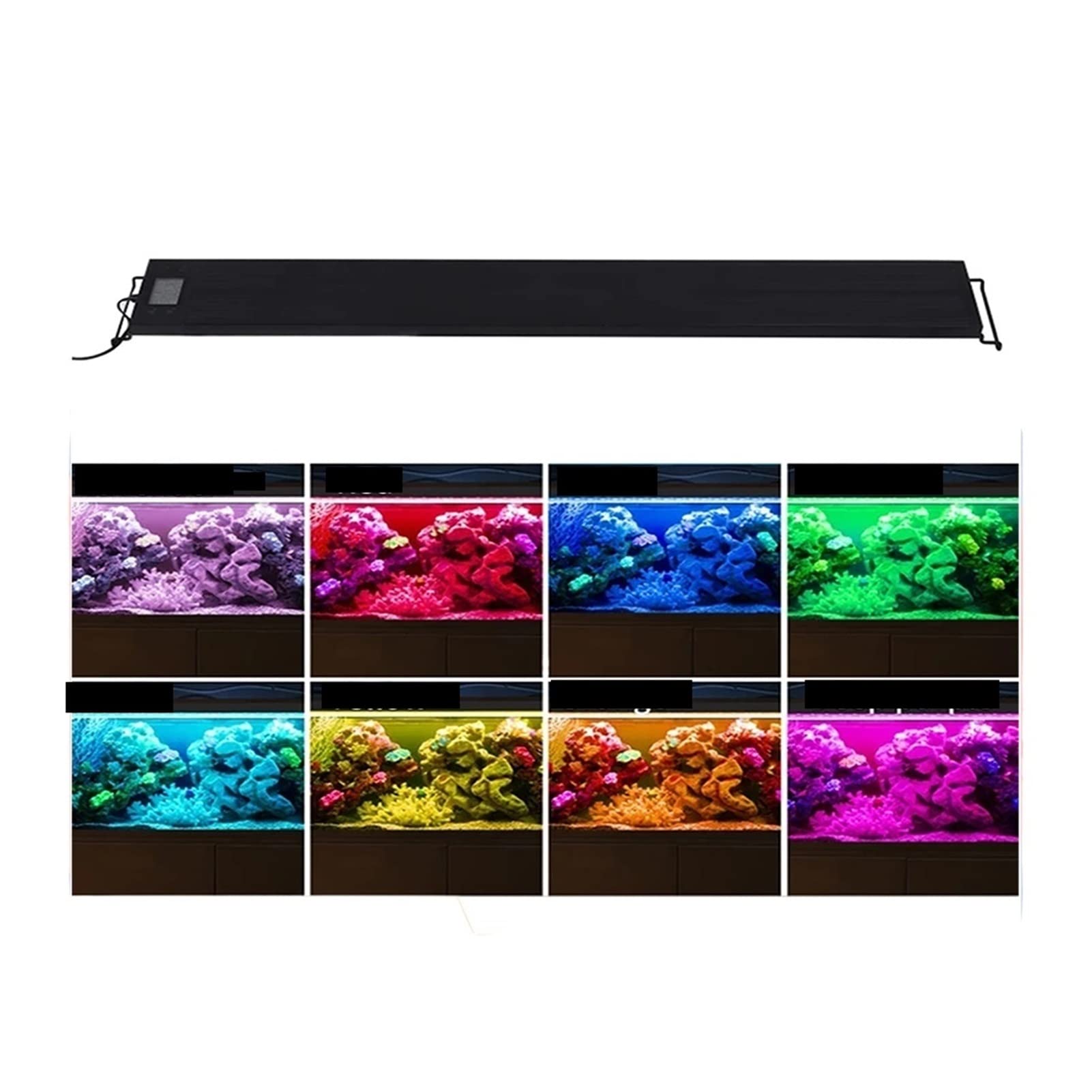 Colori Auto On off Acquario Luce Spettro Completo Acquario Luce per Piante Acquatiche Costruito nel Timer Alba Tramonto Lampada LED RGB (Colore : 60-75cm)