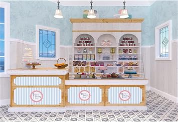 7x5ft Cake Shop Photography Backdrop Kids 1st Birthday Party Cake Smash Background Children Party Decor Banner Dessert Shop Cafe Bakery Wallpaper Newborn Baby Infant Portrait Studio Props