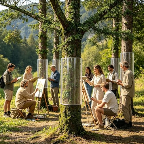 Cubierta de tronco de árbol transparente e impermeable para protección en jardín 4
