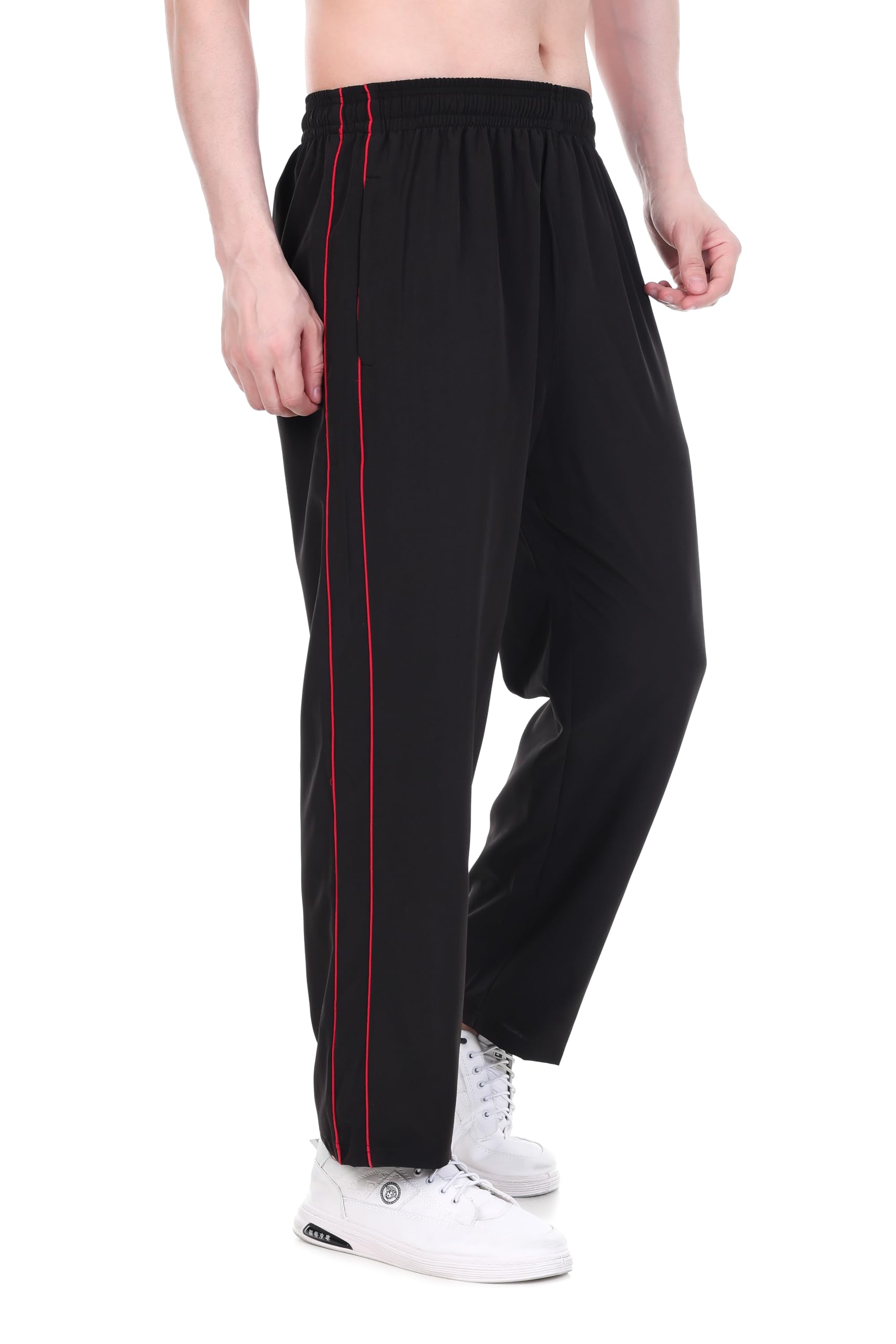 hype born Men’s Black Track Pant with Contrast Side Piping – Ideal for Gym, Running, Walking-picture-18