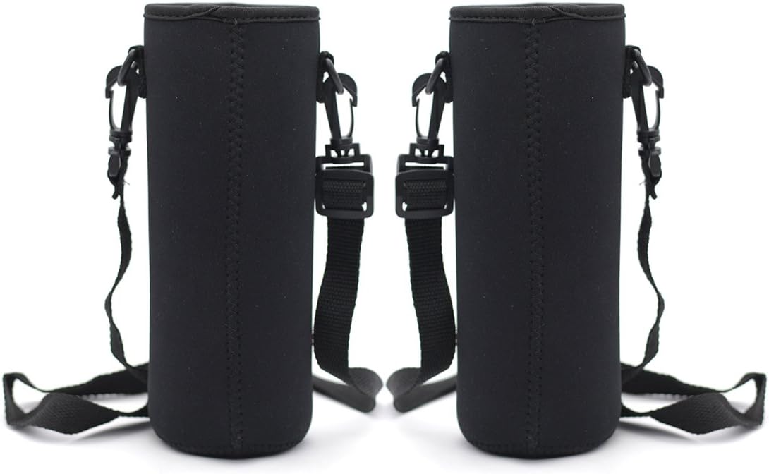 Kvvdi 2 Pack 32 oz Neoprene Glass Water Bottle Cooler Sleeve Insulator 32oz Bottle Cover Holder Carrier with Shoulder Strap