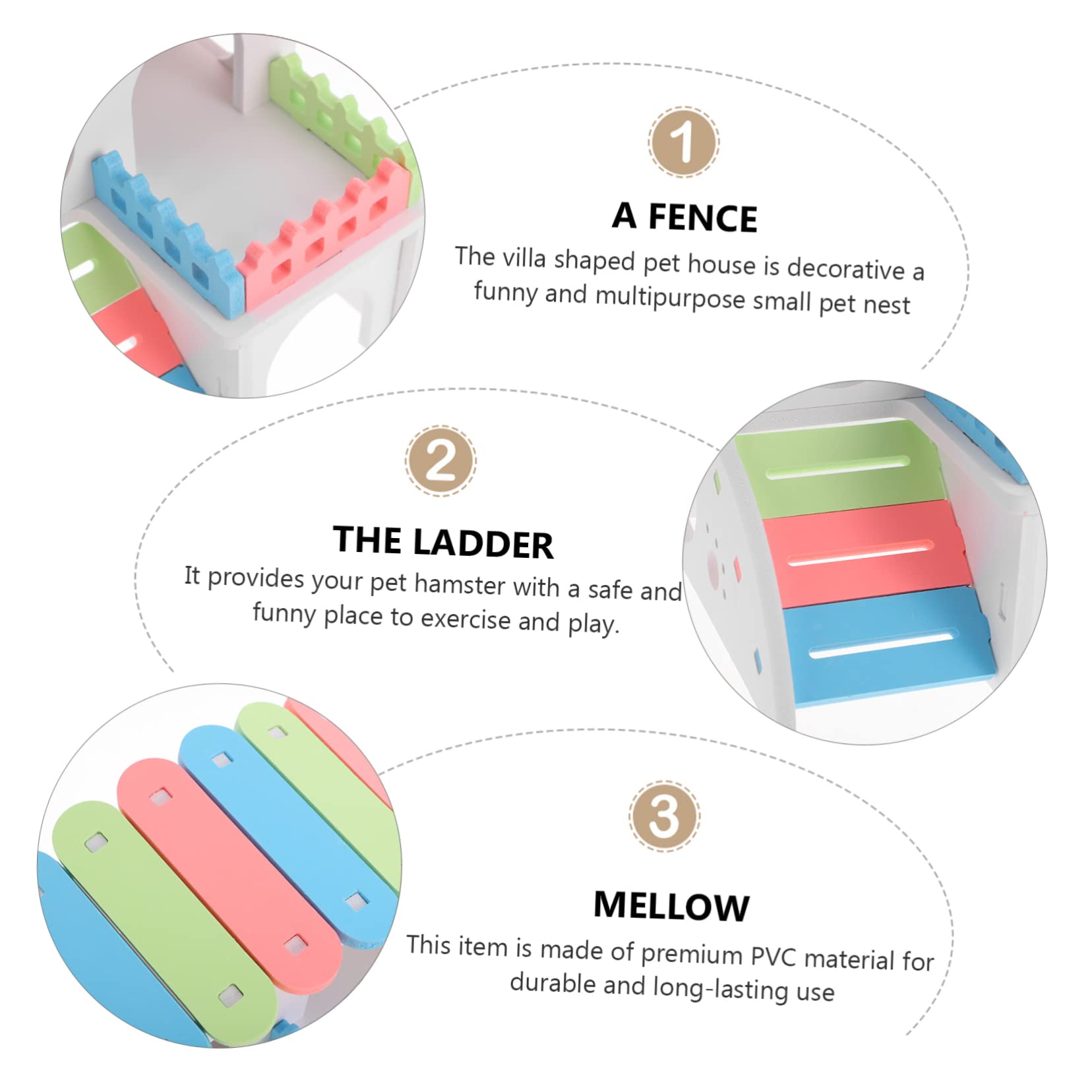 ifundom Indoor Hamster Playground Multi Functional Hideout for Small Animals Safe Chinchilla Cage Accessories Easy to Clean for Hamsters Hedgehogs and Guinea Pigs Approx