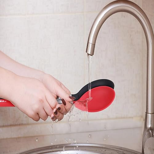 Miniatura 4 de 2 cucharas grandes de silicona, cuchara de cocina de silicona de grado alimenticio