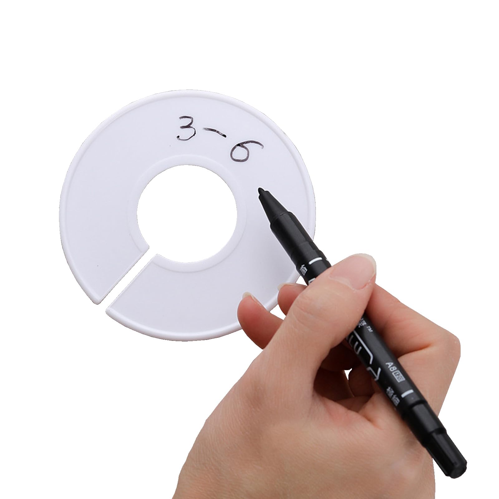 Divisori Per Appendini Rotondi In PVC - 12 Pezzi, Diametro 9 Cm, Con Foro Da 3,5 Cm Per Aste E Ganci - Organizza Abiti Per Taglia, Colore E Stile