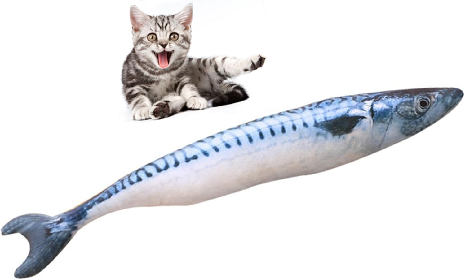 SAVING NOW Mackerel Catnip Toy Cat Fish Toy Refillable Cat Supplies