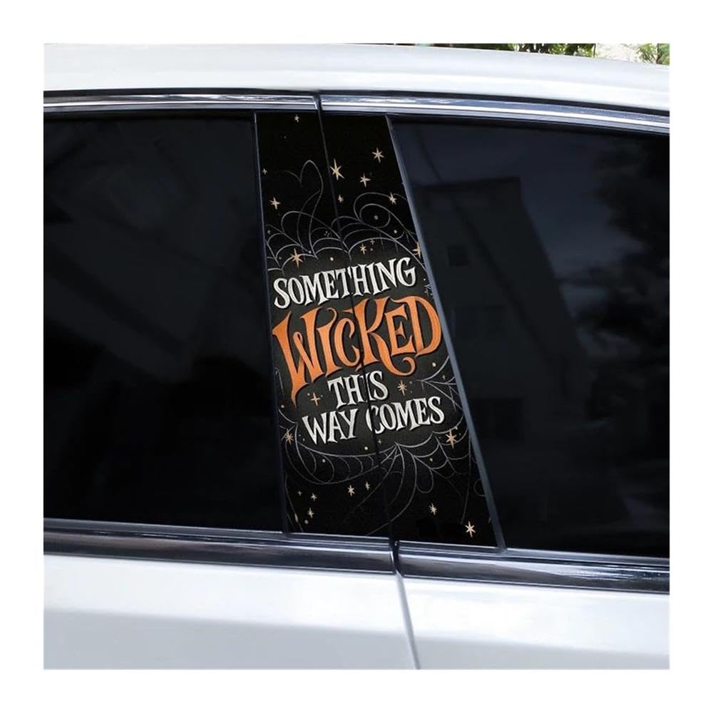Decorative Items 2pcs Car Center Pillar Sticker Halloween Rhyme Auto B-Pillar Waterproof Protective Film