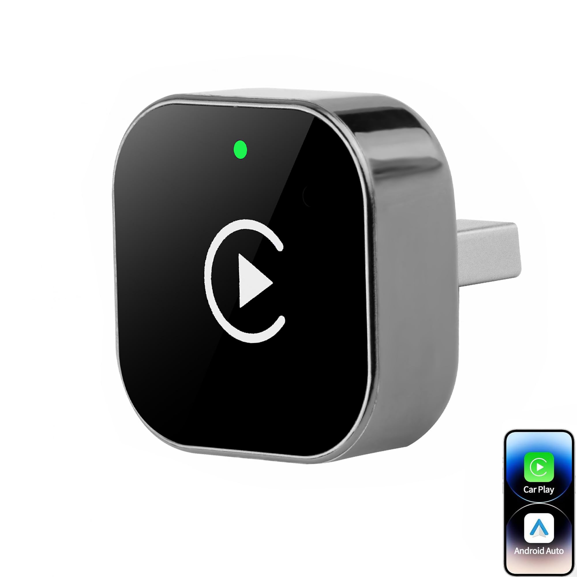 2-in-1 Wireless CarPlay Adapter for iPhone ＆ Wireless Android auto Adapter,2026 Upgrade mini CarPlay,Fast Auto-Connect,Plug & Play, Apple Car Play for