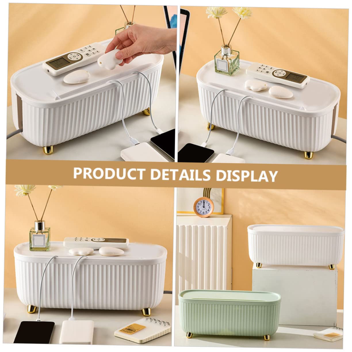 Caja Organizadora de Cables Grande Abs para Regletas y Enchufes