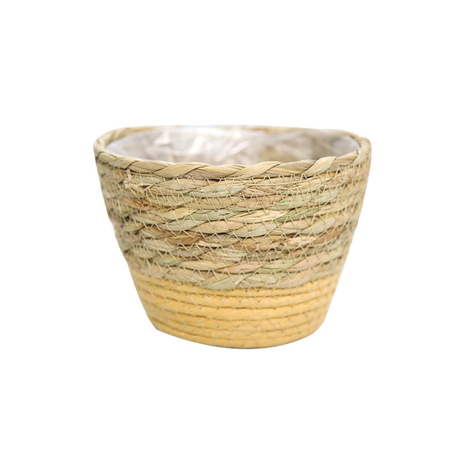 HZGFNBZ Handwoven Flower Basket Hand Woven Storage Basket Flower Baskets Plant Pots Bonsai Succulents Container Decoration Lightweight
