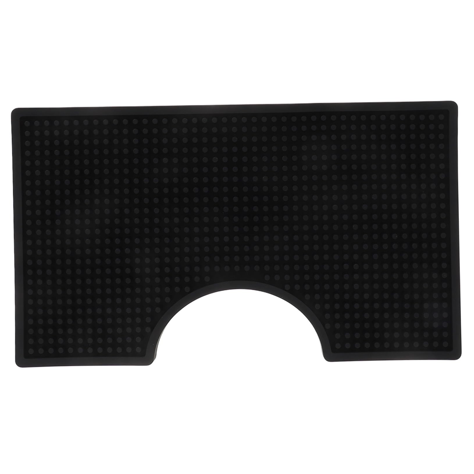 Tappetino Bar in Gomma Pvc Nero Antiscivolo per Erogatore | Formato 30, 4x17, 8x2 Cm, Profilo Irregolare, Include 1 Pezzo e 3 Cappucci