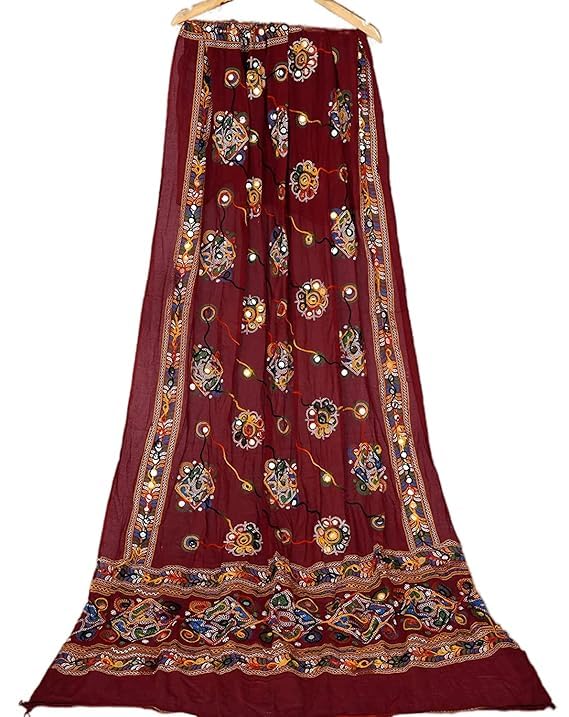 pk hub Women's Cotton Embroidered Dupatta with Paper Mirror Work (Pack of 1)-picture-34