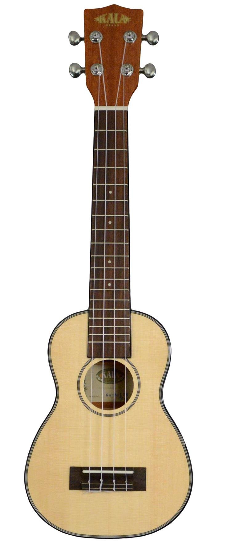 KALA kA kA sSLNG solid top spruce long neck, concert ukulélé bag-brillant