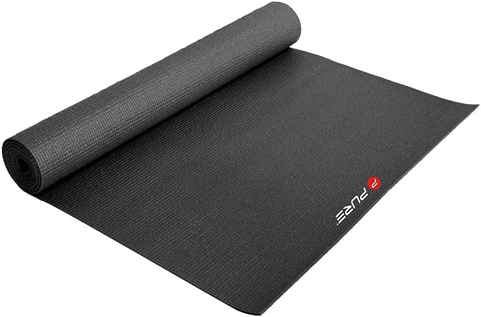 Pure2Improve - Yoga Mat - Non-Slip Gymnastics Mat Made of High-Quality TPE Fitness Mat for Yoga, Pilates, Fitness, Gymnastics and Home Gym with Bag and Shoulder Strap, Black, P2I240030
