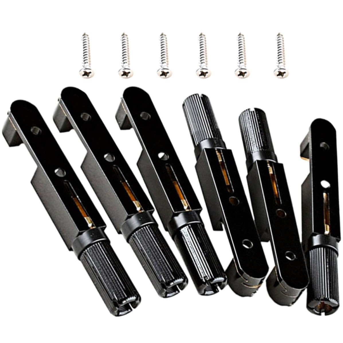 Gitarrenzubehör Metall Gitarrenbrücke Schwarz mit Kompletter Brückenteile Zubehör für Gitarrenreparatur und Austausch Defekter Teile Satz