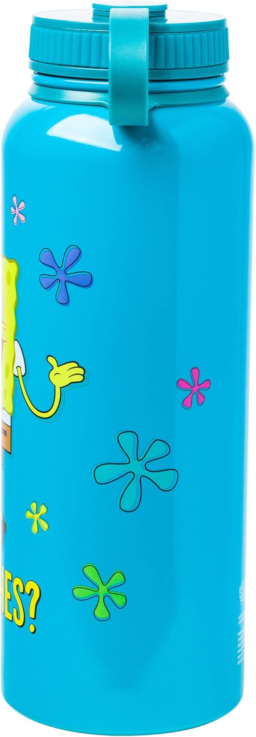 Silver Buffalo Spongebob Squarepants Sup, Fishes? Stainless Steel Water Bottle With Twist Lid, 42 Ounces - Image 3