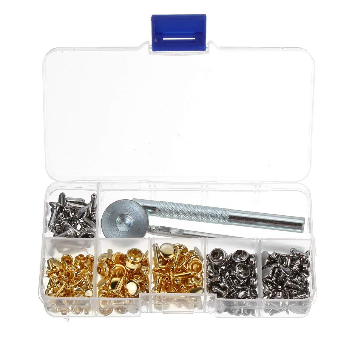 Rivets métalliques pour cuir et kit d'outils de pose pour réparer un sac à main