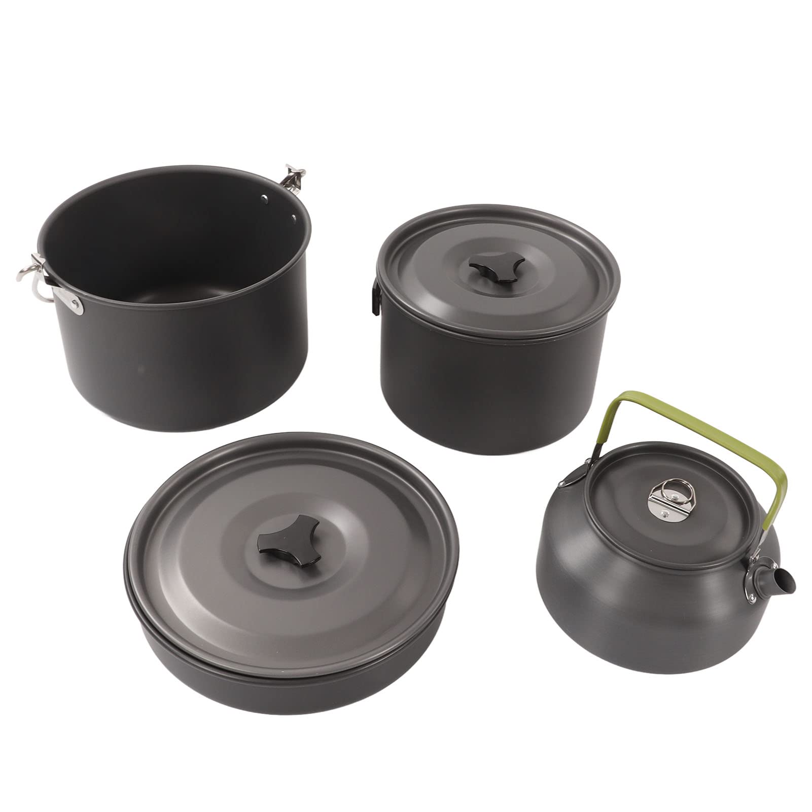 Qqmora Set di Pentole da Campeggio Portatili Manico Resistente in Acciaio Inossidabile per Escursioni e Viaggi con lo Zaino in Spalla