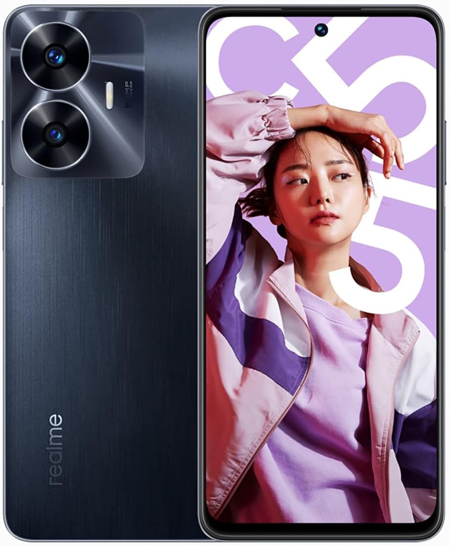 Realme C55 (4G) 128 Go, Noir, Débloqué – Neuf