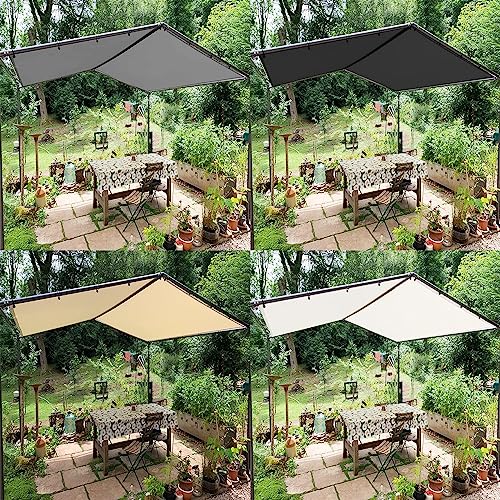 Voile d'ombrage rectangulaire 1,2x2,6m blanc imperméable avec kit de fixation - 3