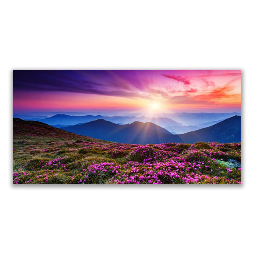 Tableau décoration déco mural moderne en verre acrylique Tulup 120x60 paysage montagne