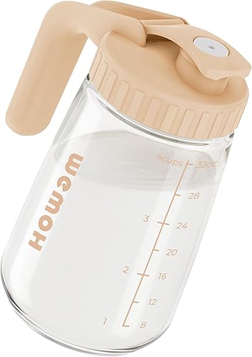 Miniatura 9 de Jarra de leche materna, vidrio resistente al calor y al frío, recipiente de almacenamiento de leche respiratoria a prueba de fugas con boca ancha y