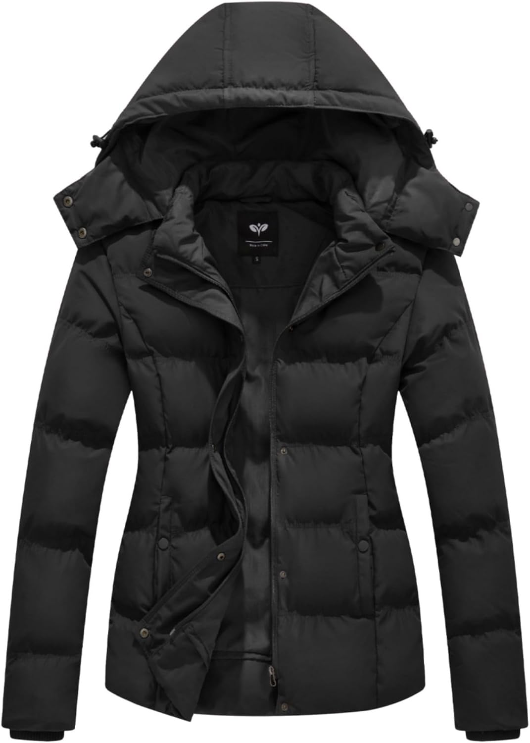 GGleaf Women's Winter Coats (Standard & Plus Size) Quilted Puffer Jacket Warm Snow Coat with Removable Hood