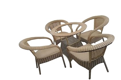 virasat furniture/garden furniture/balcony furniture set for outdoor/indoor use standard 1 table with 4 chairs(without glass)/color-brown