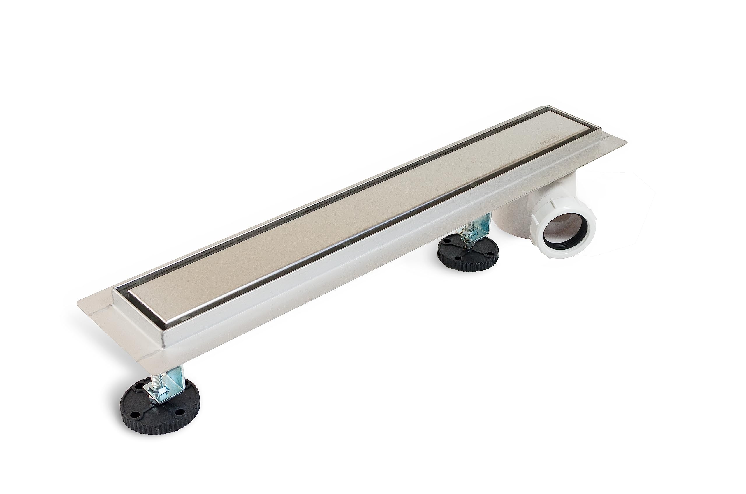 Caniveau de Douche, Caniveau D'évacuation 60cm en Acier Inoxydable, avec Siphon Latéral, Kit Complet, Caniveau de Douche Des Deux Côtés avec Panneau ou Sous Plaque, Caniveau Latéral 2en1