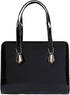 حقيبة يد نسائية من الجلد الحاصل على براءة اختراع من لو بتصميم منظم ومقبض مزدوج