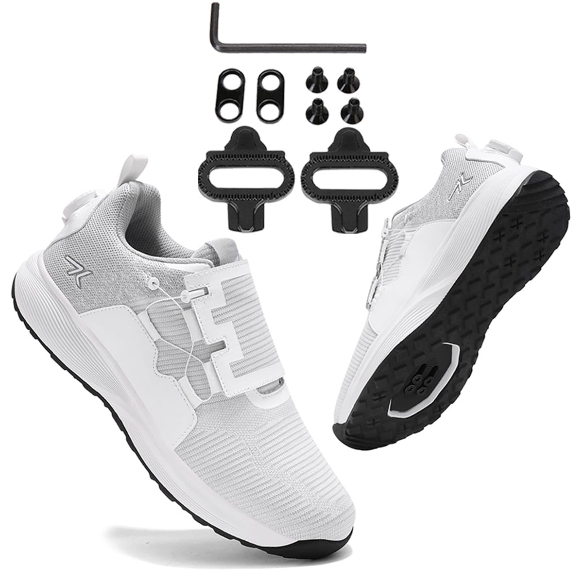 Fahrradschuhe MTB Herren, rutschfest regenfest Mountainbike-Schuhe Kompatibel mit SPD Cleats, Gummisohle, schnelles An- und Ausziehen