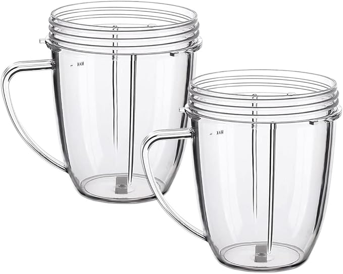 Replacement Parts Cups，Compatible with Nutribullet Blender 600W & 900W (2 18oz mugs)