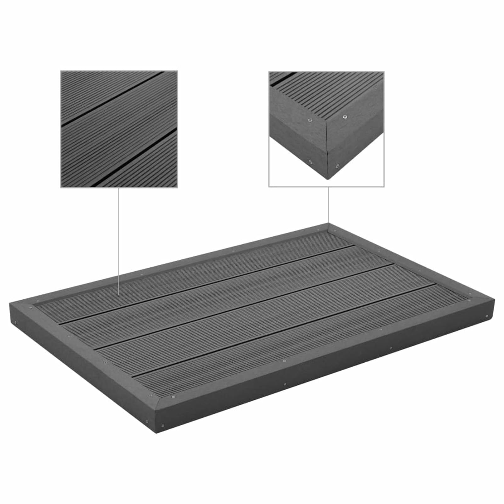 Rantry Bodenelement Solardusche Pooltreppe aus WPC, Möbel für den Innen- und Außenbereich für Strand Outdoor Pool Garten