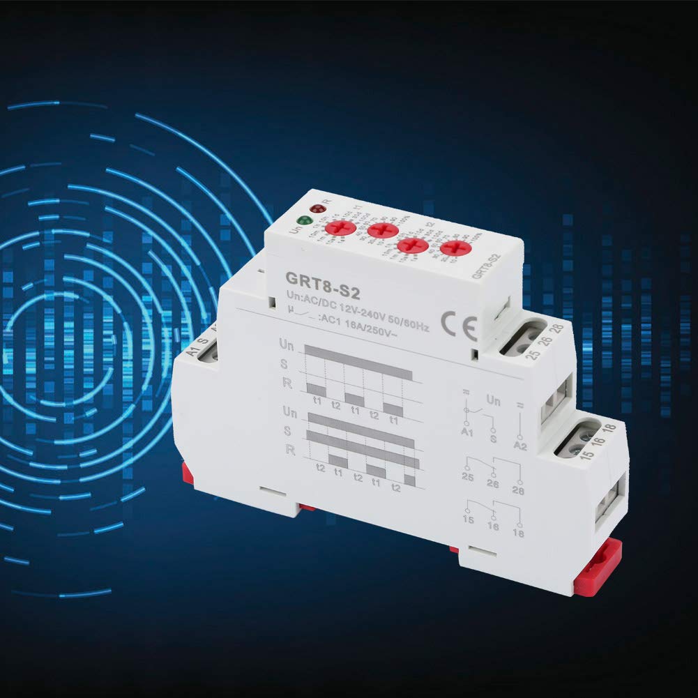 Temporizzatore a ciclo asimmetrico, relè temporizzato a ciclo ripetuto on o off, relè temporizzato con ritardo da 12 a 240 V per occasioni di controllo del ritardo ciclico