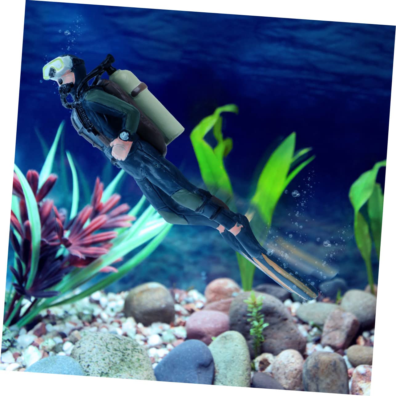 OUNONA 5 Ensembles Ornements De Plongeur Aquarium Réservoir Artificiel Petite Décoration Statue De Plongeur Flottant en Plastique Figurine De Plongeur en Plastique Plongeurs 2 pièces * 5