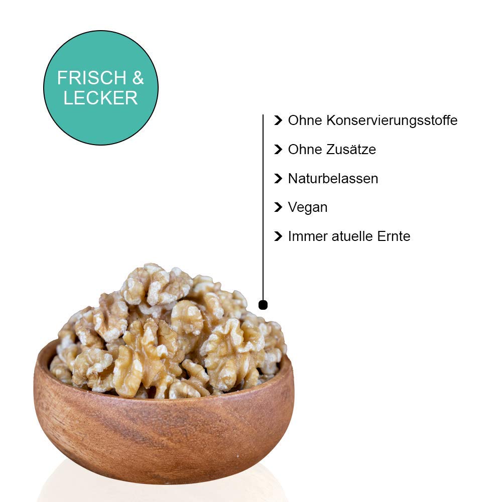 Walnüsse naturbelassen ganz geschält ohne Schale ungeschwefelt ohne Zucker ungesalzen zum Backen wiederverschließbare Verpackung 1kg - 5kg (2,5kg)