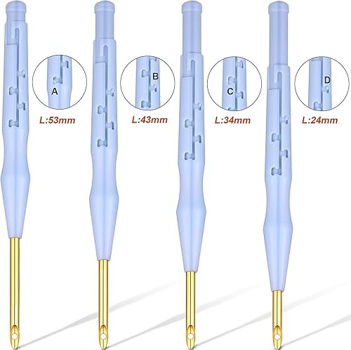 Miniatura 5 de WILLBOND Kit de 17 agujas perforadoras ajustables, incluye mango de madera, bolígrafo de bordado, agujas de coser grandes para principiantes,