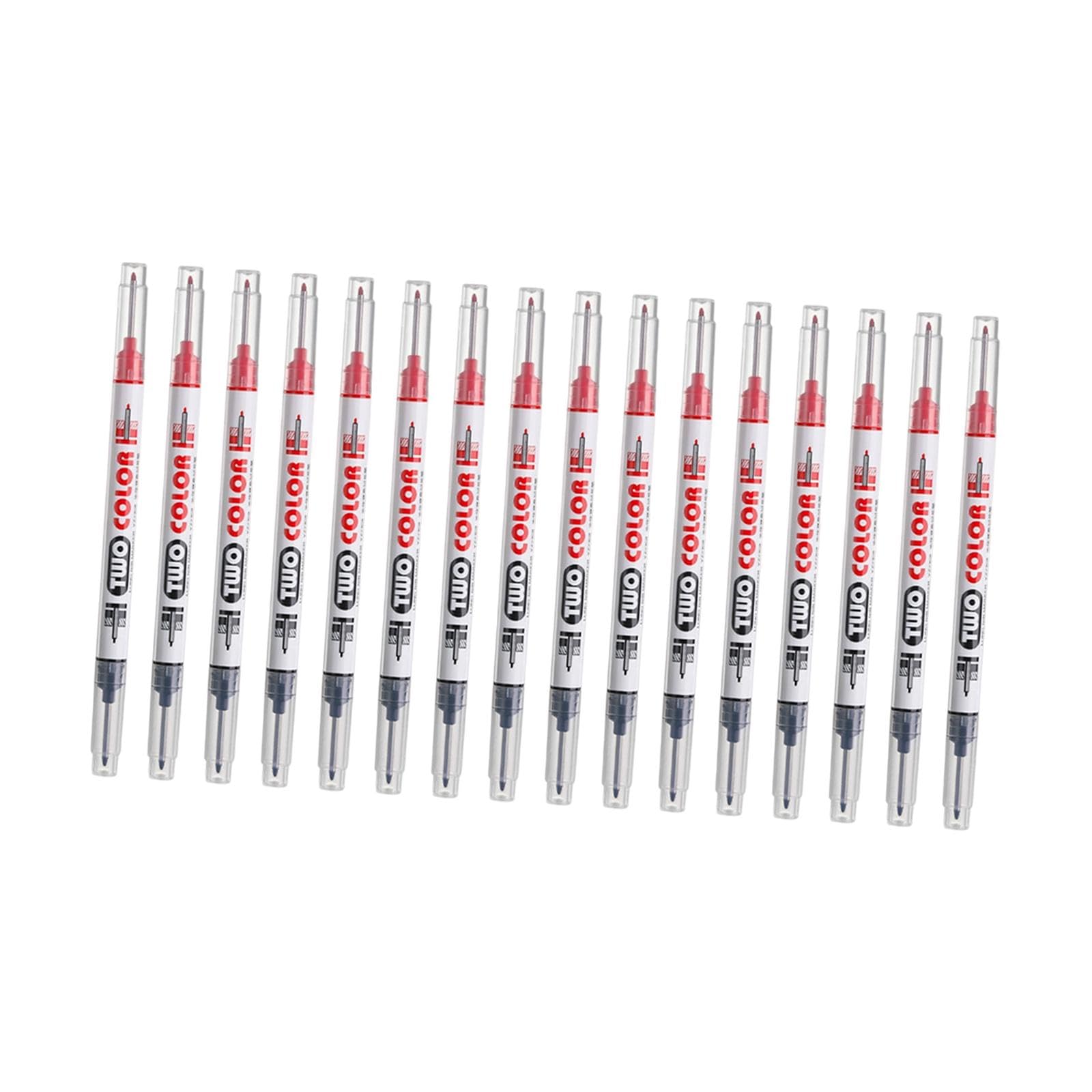 SNAPPSY 16 Pieces Long Nib Markers Fine Nose Tip for Drilling Construction Carpenter Red Black-image-42