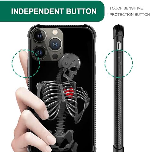 Miniatura 4 de Carcasa para iPhone 11, color negro y rojo en diseño de veta de madera, para hombres y niños, diseño gráfico de cristal templado 9H, a prueba de