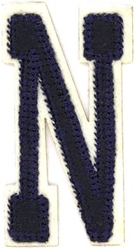 Applique Varsity Letters N 1 10 Per Letter Varsity College Style Letters Blue With White Border Great For Personalising T Shirts Hoodies Jackets And Many More Items Uk 6 N 60mm
